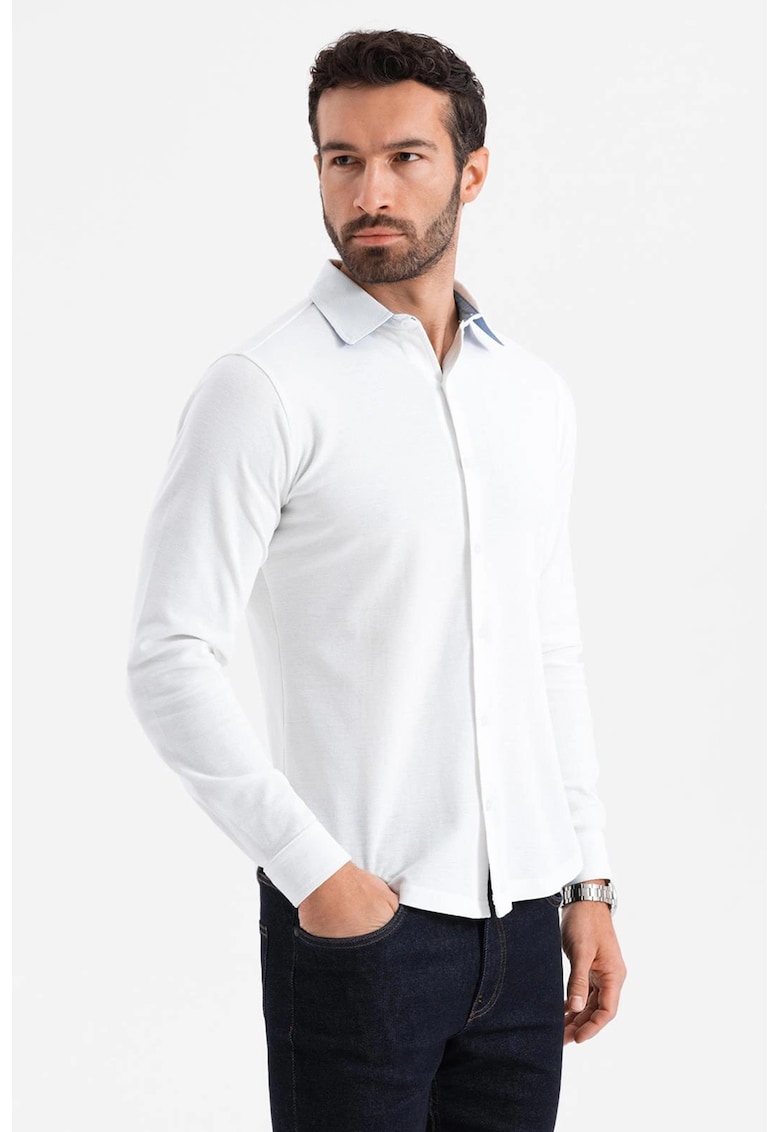 Camasa slim fit de bumbac - Alb optic