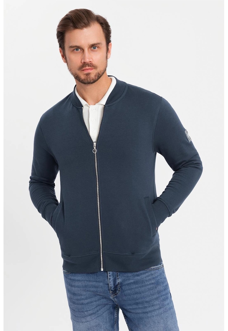 Bluza de trening cu fermoar si buzunare oblice