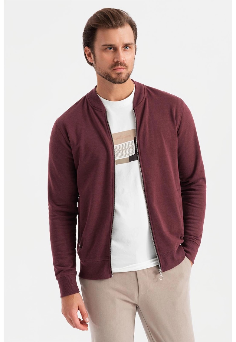 Bluza de trening cu fermoar si buzunare oblice