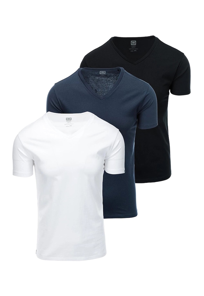 Set de tricouri uni de bumbac - 3 piese