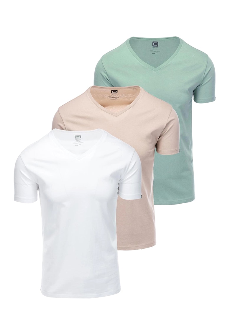 Set de tricouri uni de bumbac - 3 piese