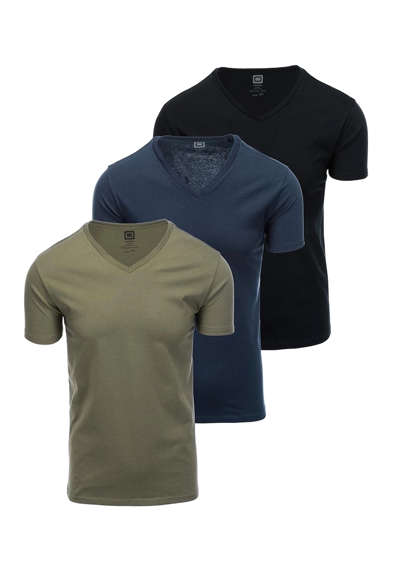 Set de tricouri uni de bumbac - 3 piese