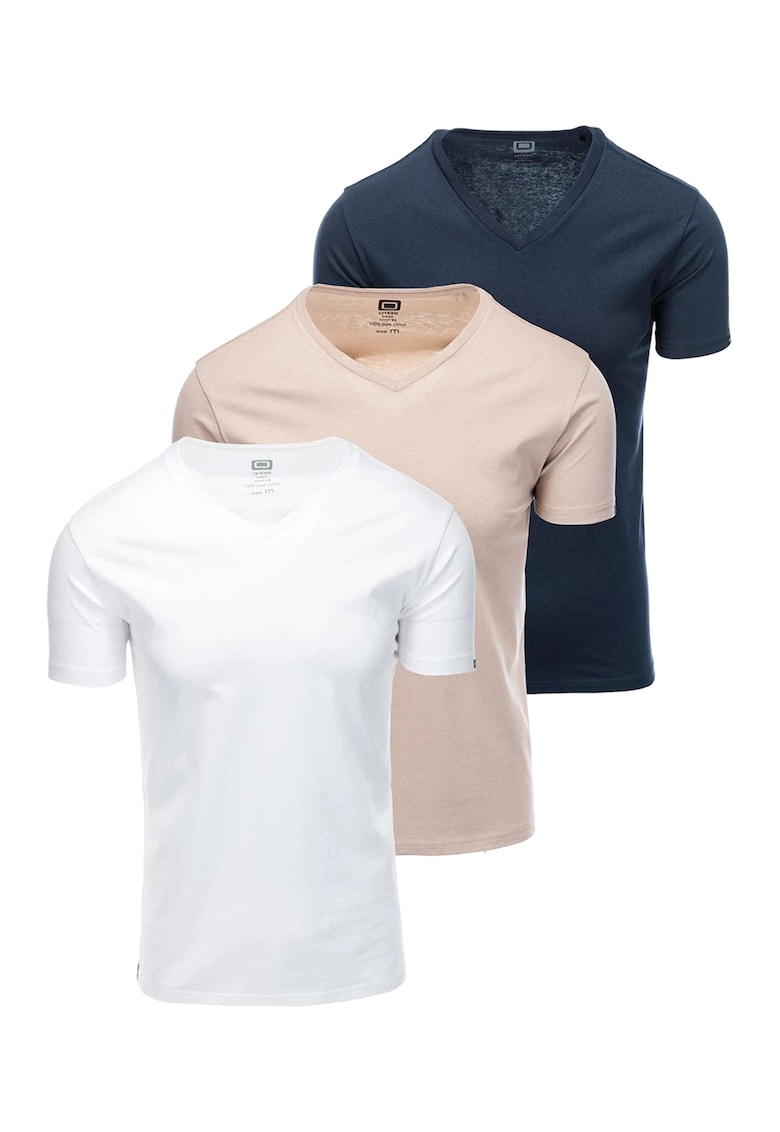 Set de tricouri uni de bumbac - 3 piese