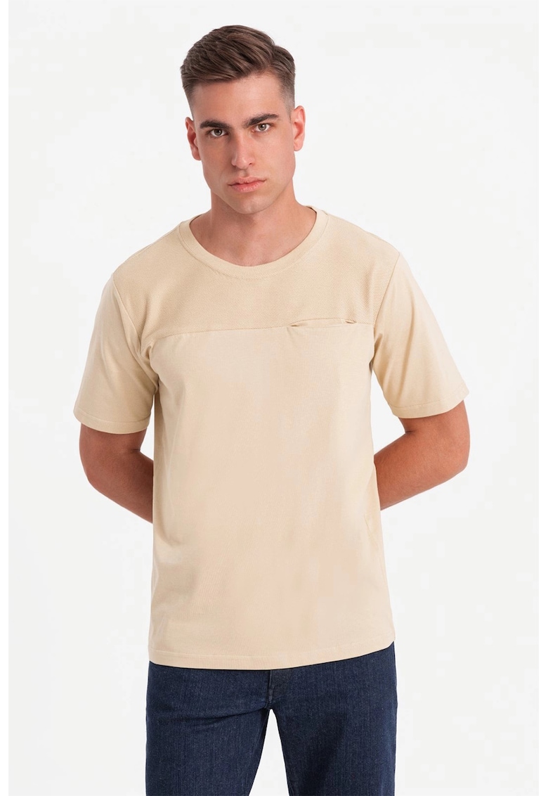 Tricou lejer de bumbac cu decolteu rotund