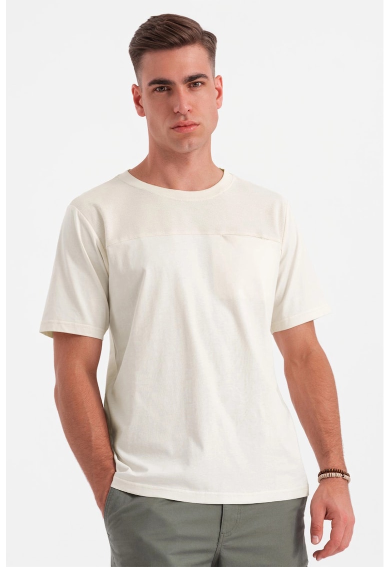 Tricou lejer de bumbac cu decolteu rotund