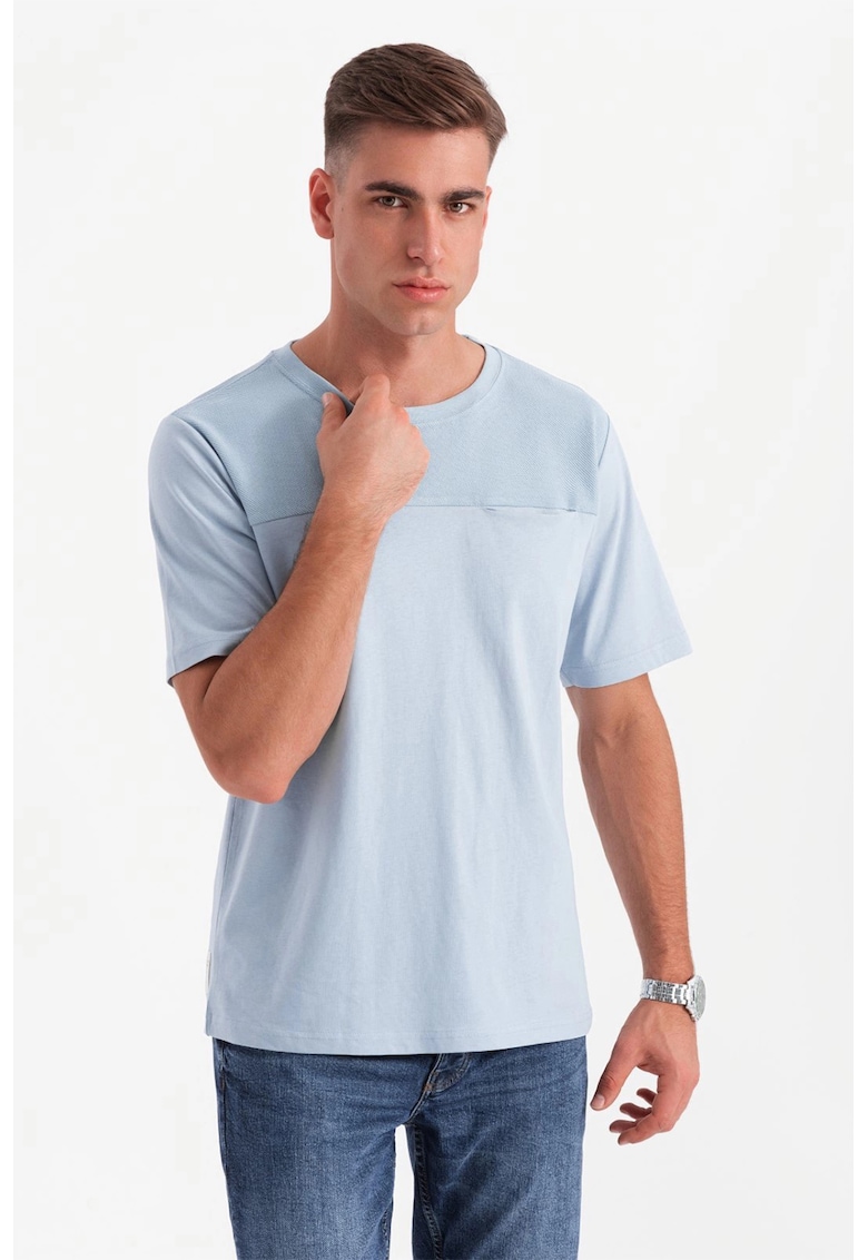 Tricou lejer de bumbac cu decolteu rotund