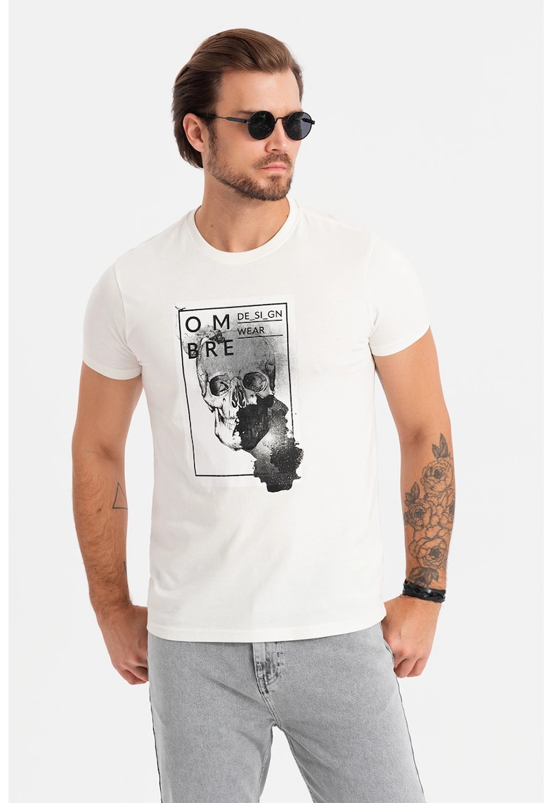 Tricou slim fit din bumbac cu model grafic Tricou slim fit din bumbac cu model grafic
