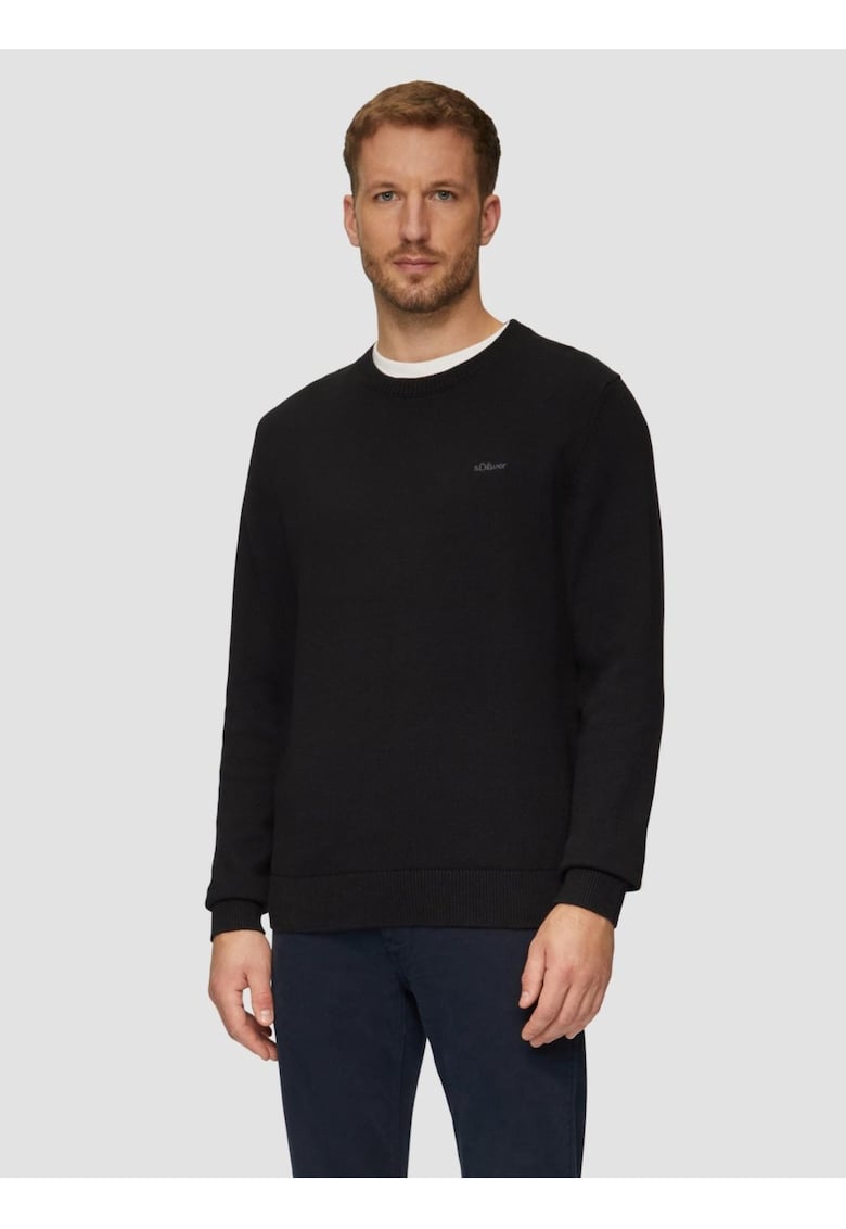 Pulover tricotat barbati cu decolteu la baza gatului - Regular Fit -