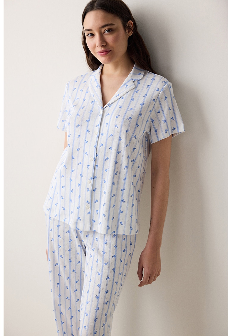 Pijama lunga cu imprimeu