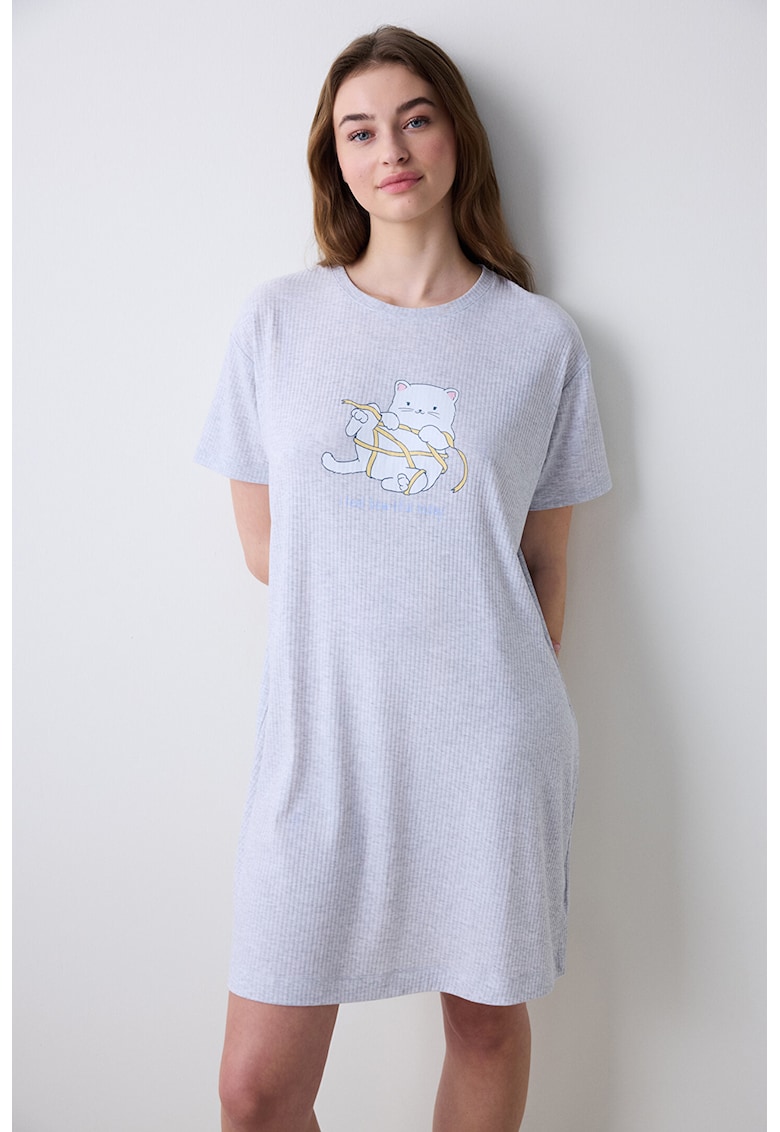 Camasa de noapte cu imprimeu