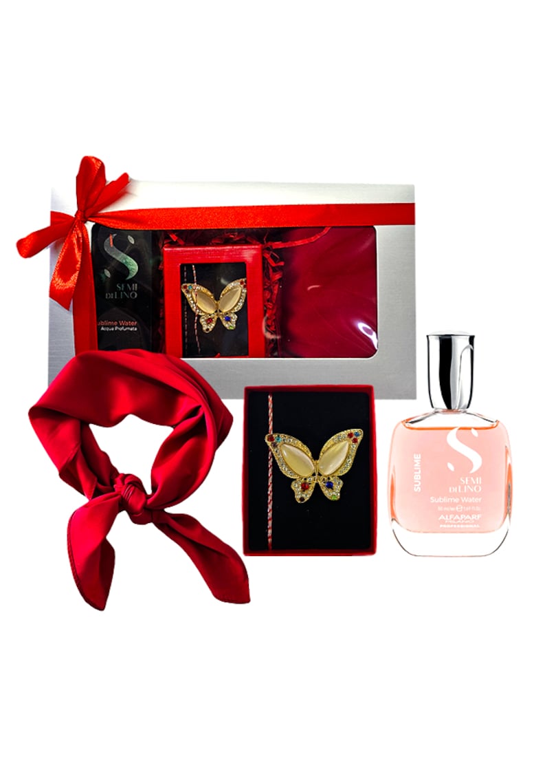 Set Essence - Apa parfumata pentru par si corp Sublime Water 50 ml martisor si esarfa cu matase