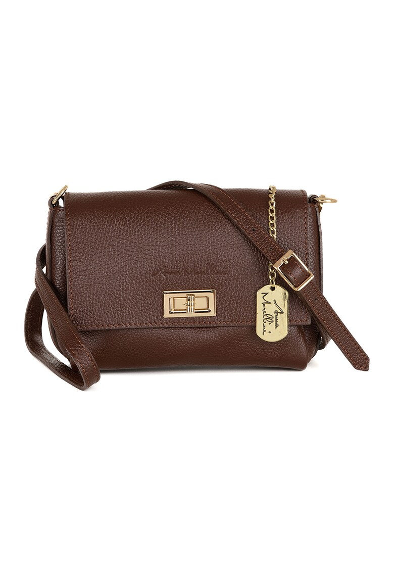 Geanta crossbody din piele cu accesoriu logo