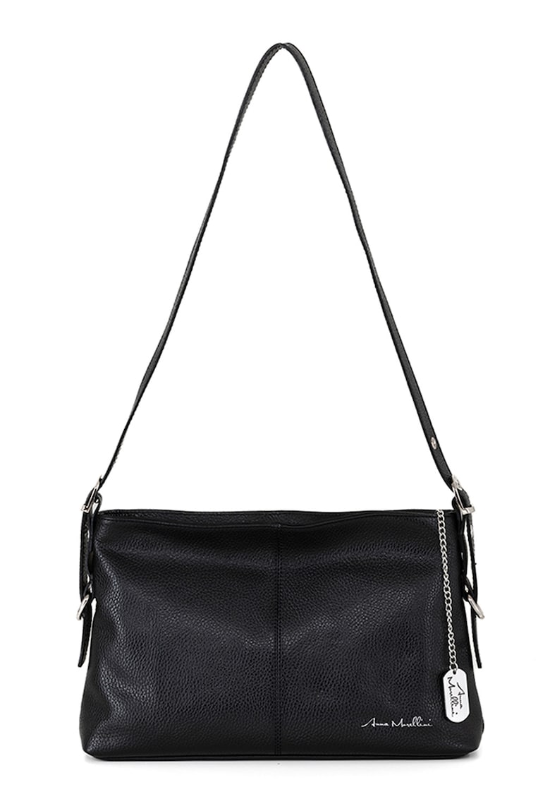 Geanta de piele cu logo si bareta de umar