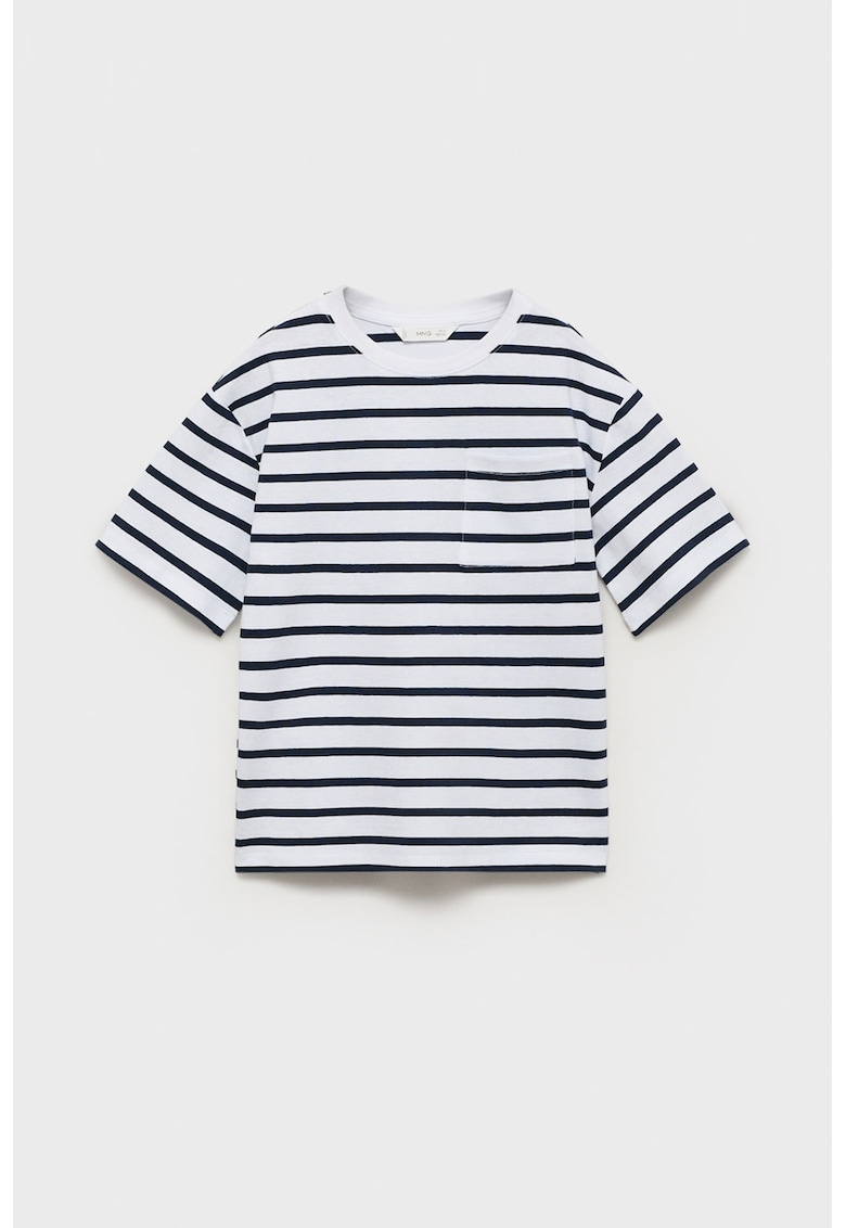 Tricou cu decolteu la baza gatului si dungi Tricou cu decolteu la baza gatului si dungi