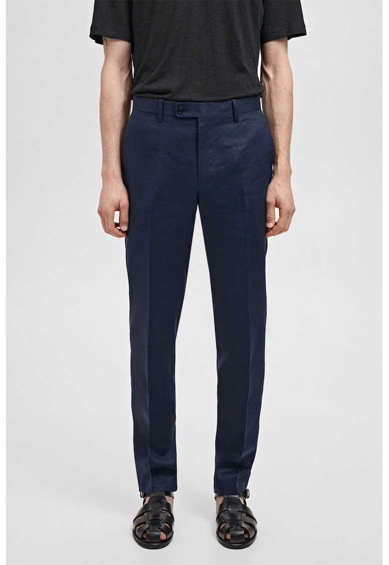 Pantaloni eleganti slim-fit din in Pantaloni eleganti slim-fit din in