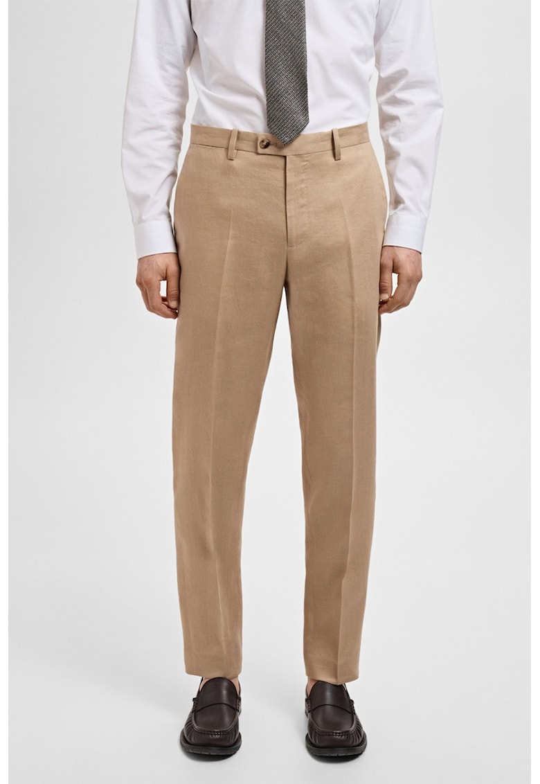 Pantaloni eleganti slim-fit din in Pantaloni eleganti slim-fit din in