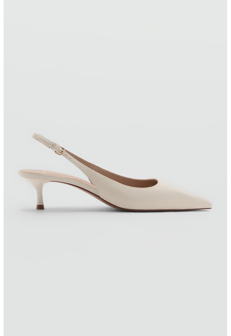 Pantofi slingback cu varf ascutit si toc kitten