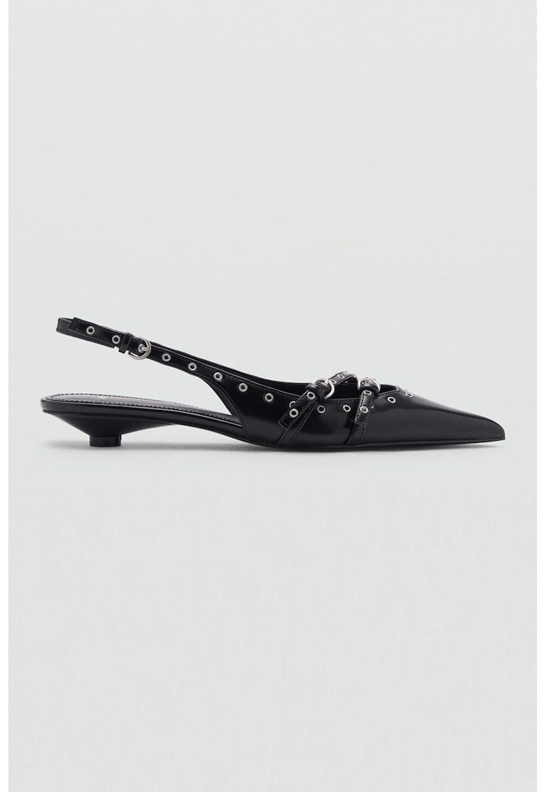 Pantofi slingback de piele ecologica cu varf ascutit