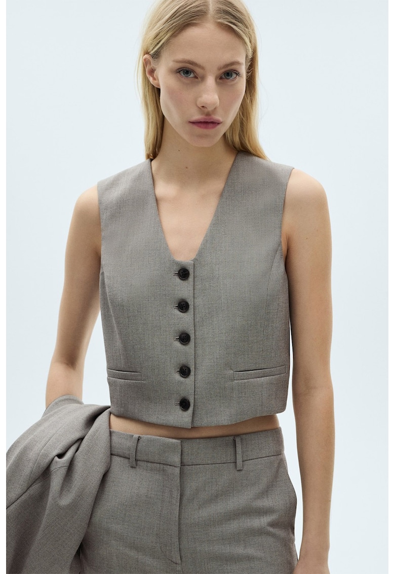 Vesta crop cu nasturi