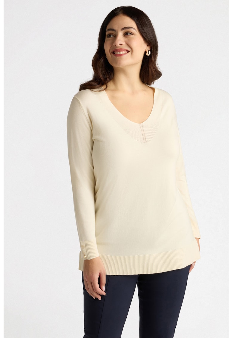 Pulover uni cu decolteu in V