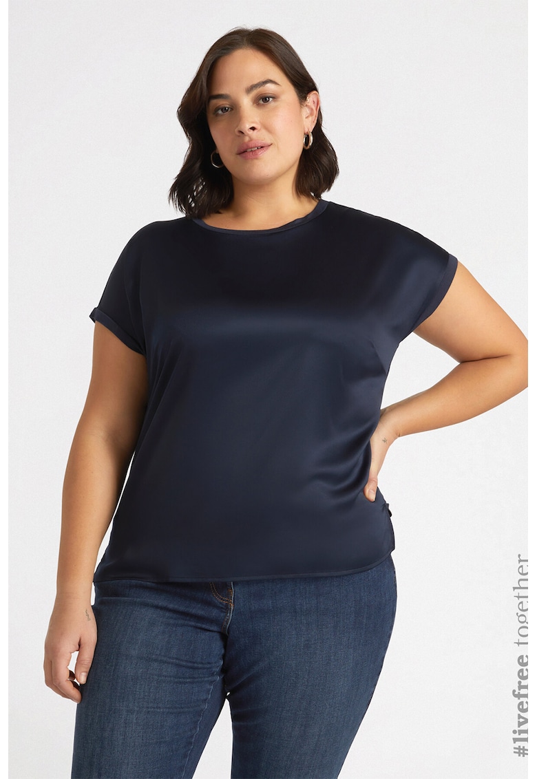 Tricou uni cu decolteu rotund