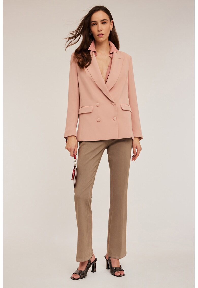 Blugi evazati cu talie inalta