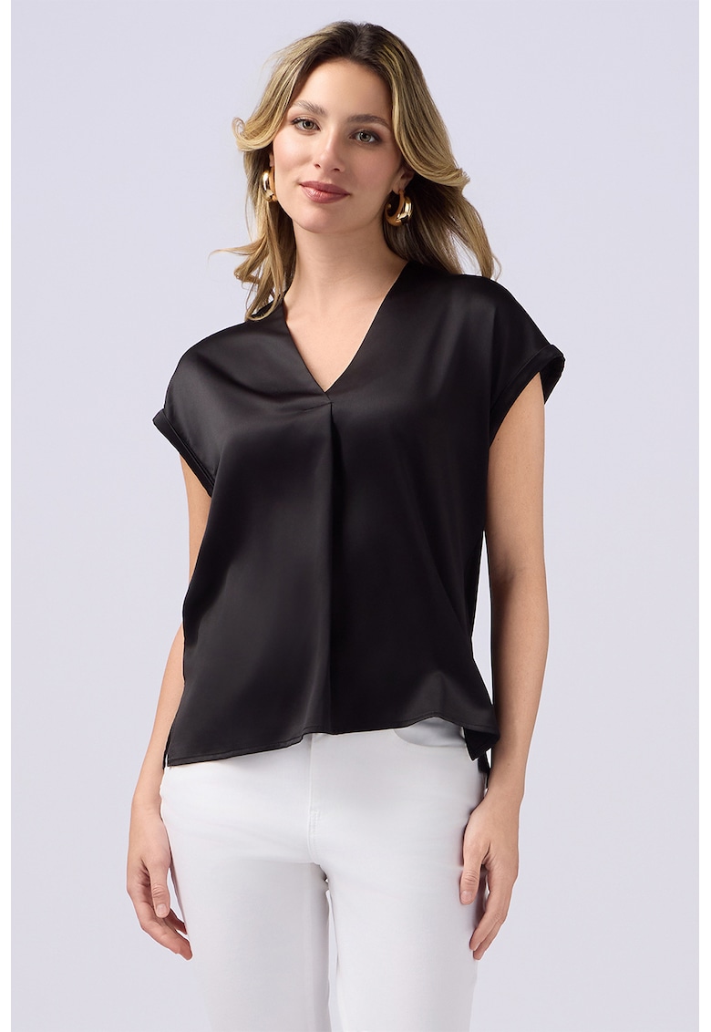 Bluza de satin cu decolteu in V Bluza de satin cu decolteu in V