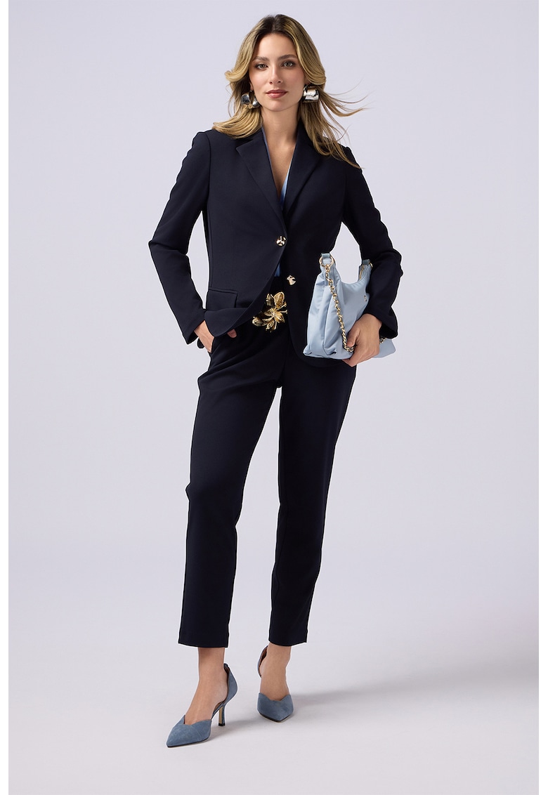 Pantaloni crop cu talie elastica