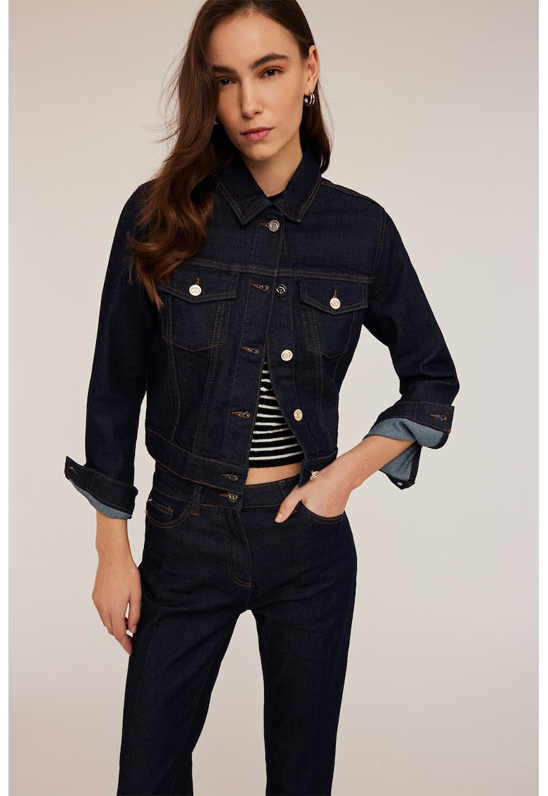 Jacheta crop din denim