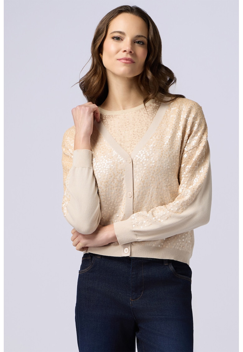 Cardigan cu decolteu in V si paiete Cardigan cu decolteu in V si paiete