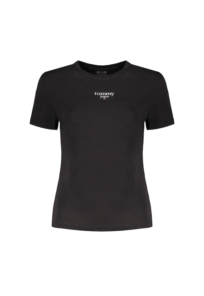 Tricou Dama - Decolteu la baza gatului - Bumbac Negru