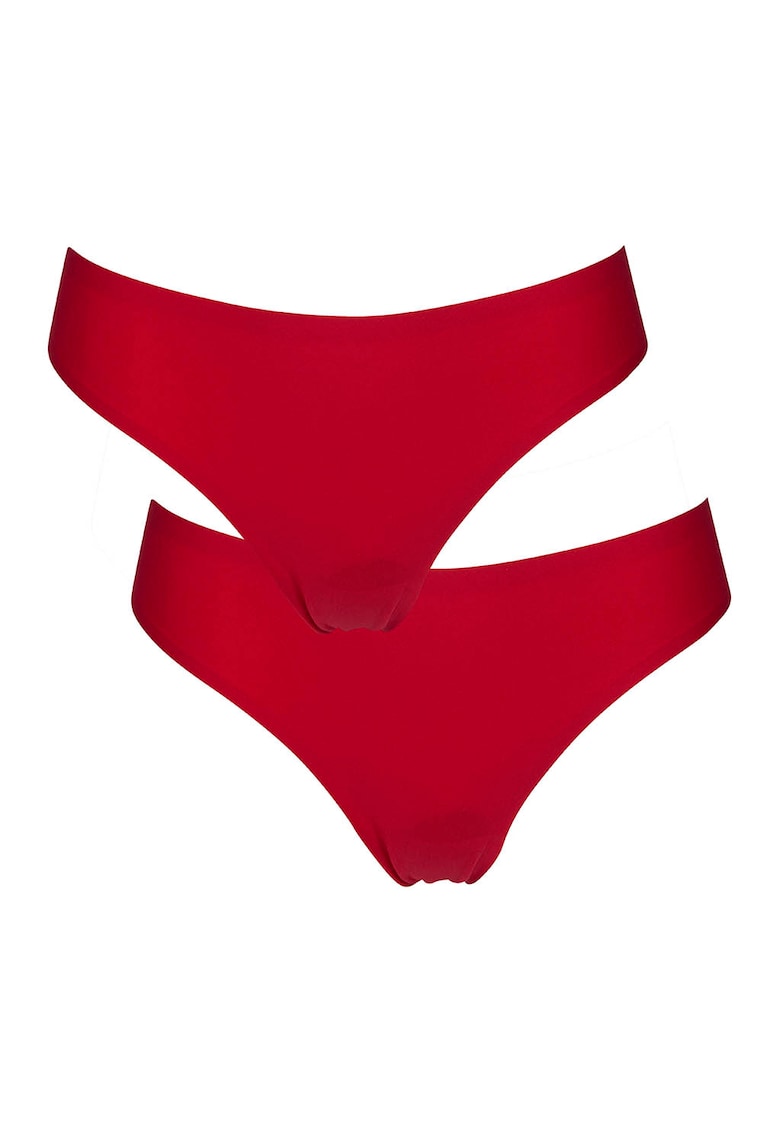 Set de chiloti tanga cu model uni - 2 Set de chiloti tanga cu model uni - 2