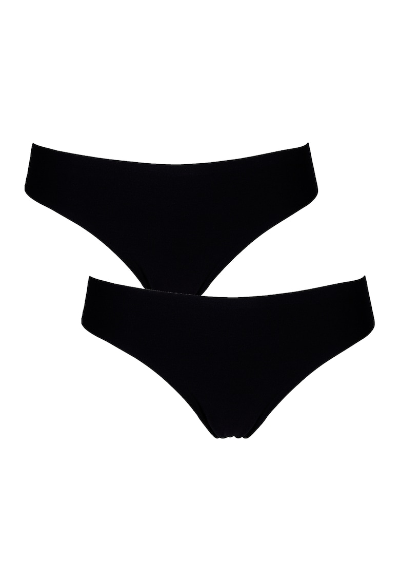 Set de chiloti tanga cu model uni - 2 Set de chiloti tanga cu model uni - 2