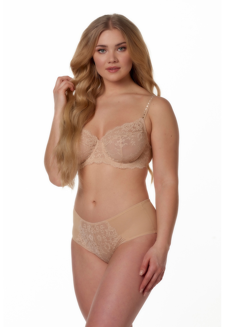 Chiloti hipster din plasa cu garnituri din dantela Chiloti hipster din plasa cu garnituri din dantela