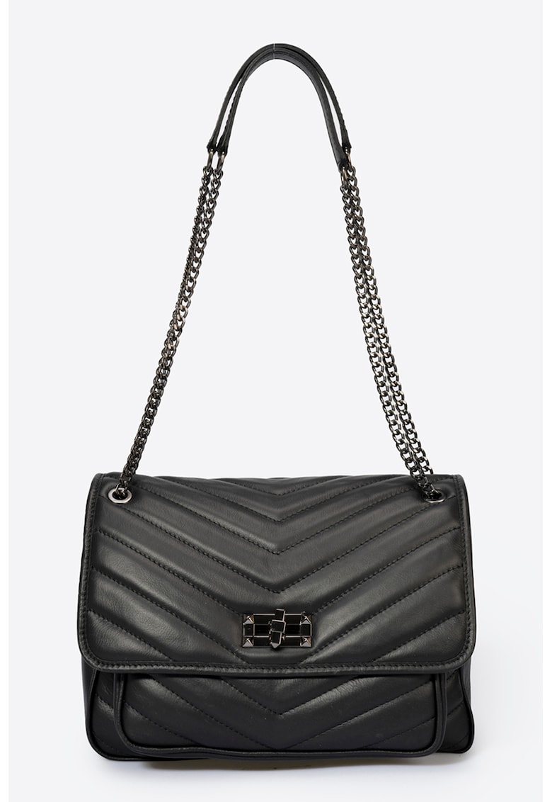 Geanta crossbody de piele cu barete din lant