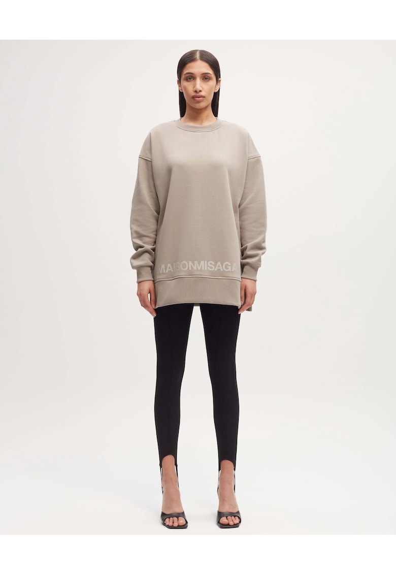 Bluzon larg cu maneci cazute - Bej