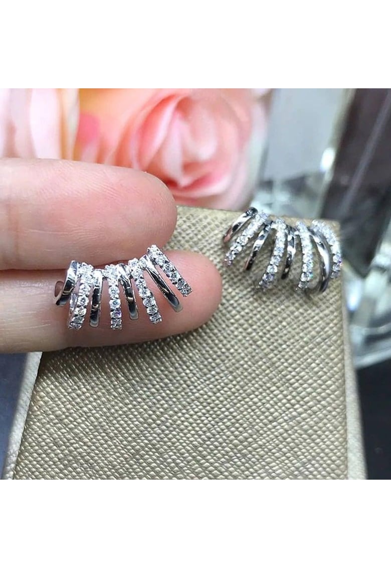 Cercei argintii - cu pietre din zirconiu - Aleta C14 - Cercei argintii - cu pietre din zirconiu - Aleta C14 -