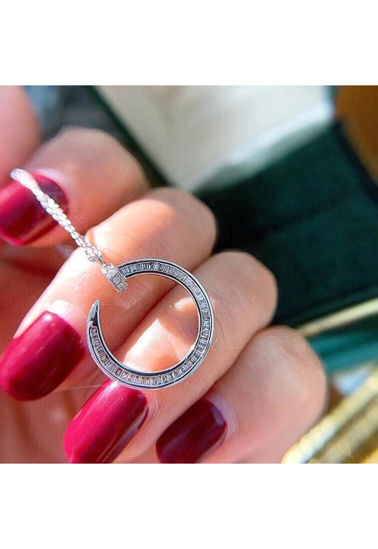 Colier argintiu - cu pietre din zirconiu - Alvida C10 -