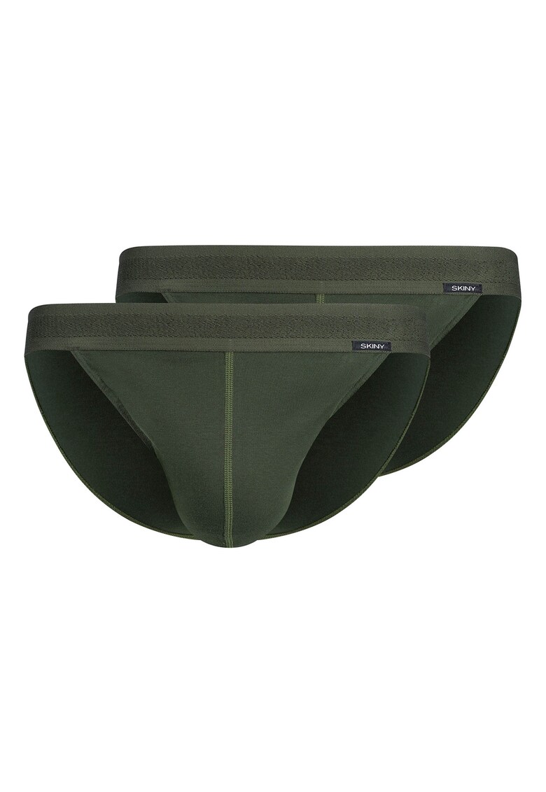 Set de chiloti din bumbac Retro - 2 perechi - Verde inchis