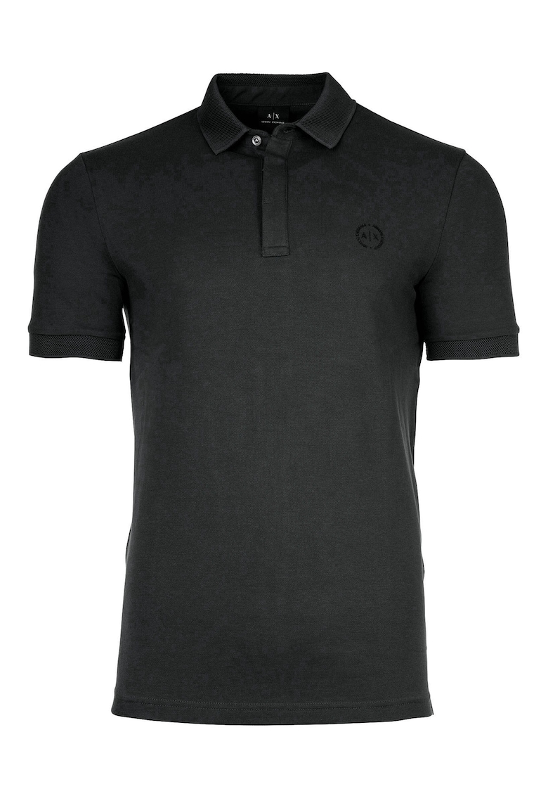 Tricou polo slim fit 14263 - Gri antracit