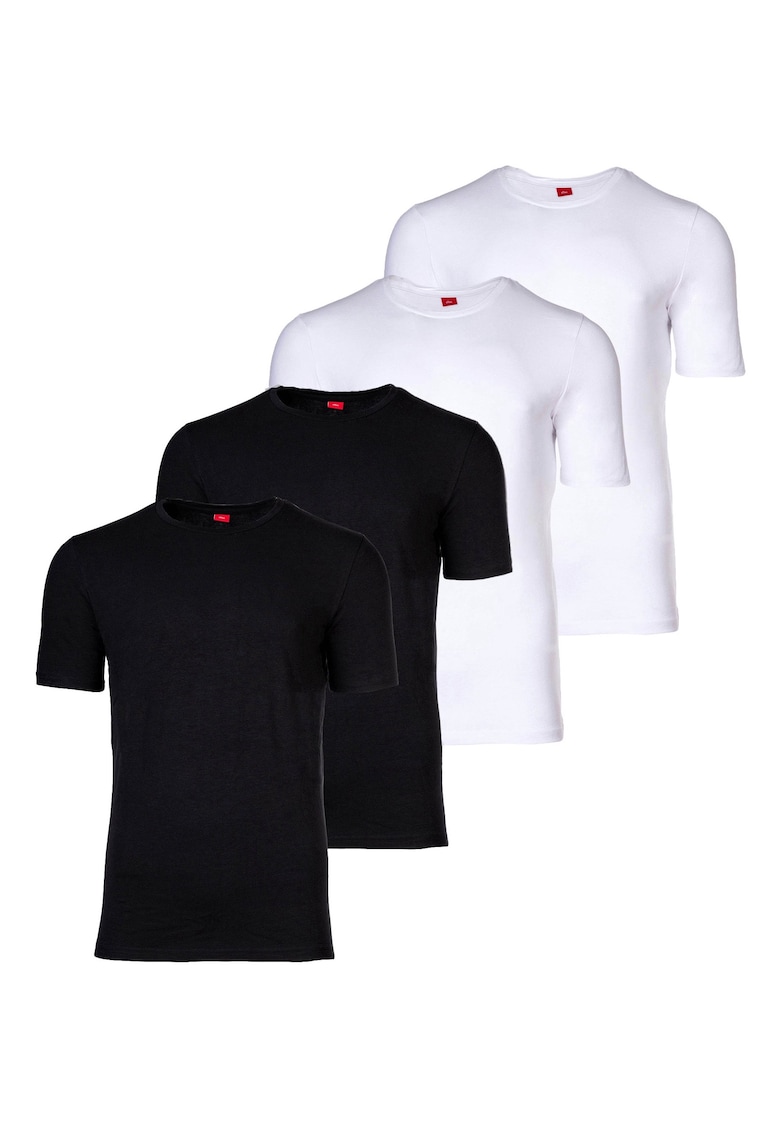 Set de tricouri cu decolteu rotund - 4 piese