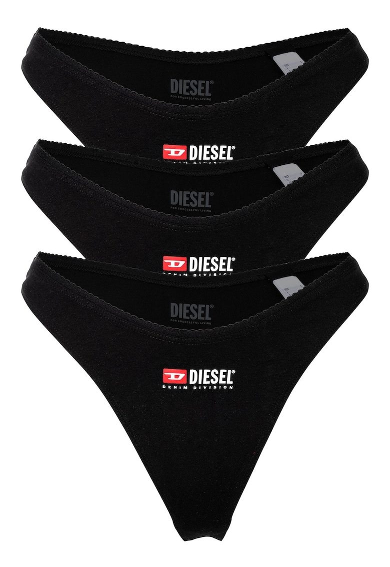 Diesel Танга с лого - 3 чифта - Черен - Виж цена - Виж цена