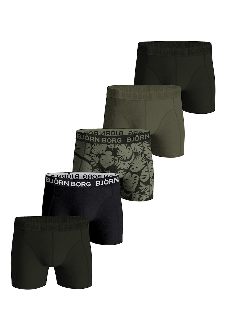 Set de boxeri cu banda logo in talie - 5 perechi