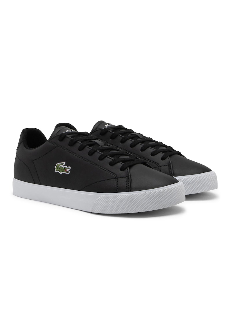 Pantofi sport din piele cu garnituri din material sintetic - Negru