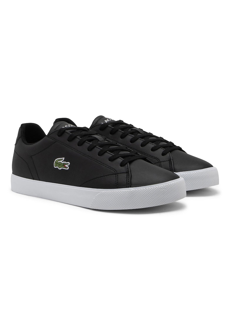 Pantofi sport din piele cu garnituri din material sintetic - Negru