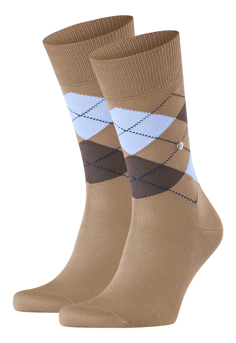 Set de sosete lungi din amestec de bumbac organic cu model in carouri Manchester Organic - 2 perechi