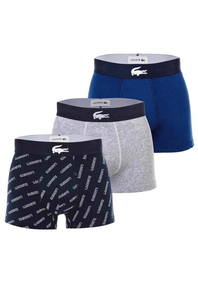 Set de boxeri din amestec de bumbac cu banda elastica in talie - 3 perechi