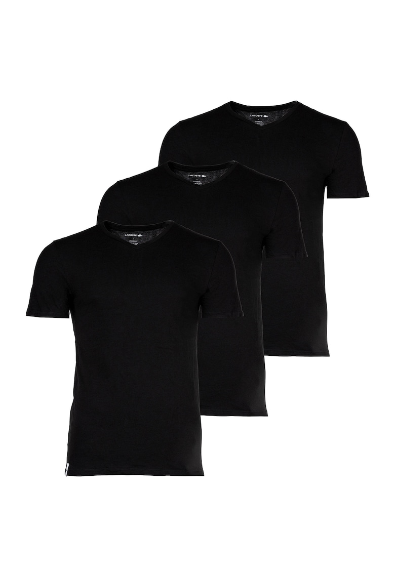 Set de tricouri slim fit cu decolteu in V - 3 piese