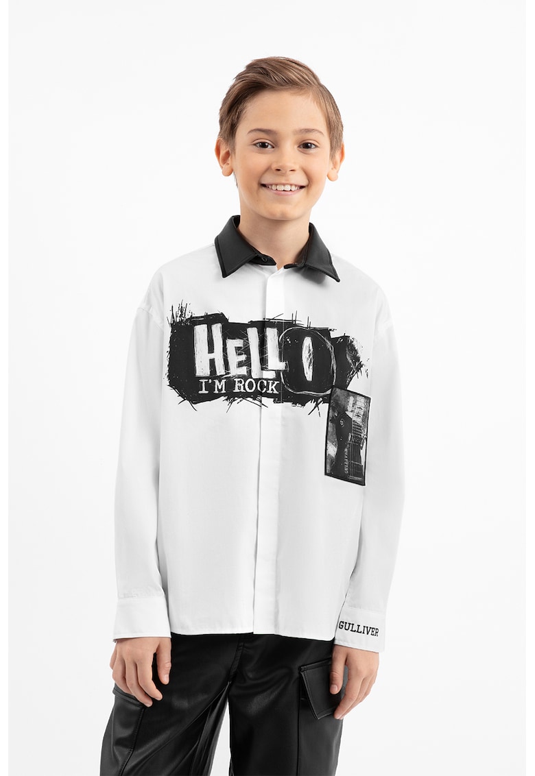 Camasa cu imprimeu si guler ascutit