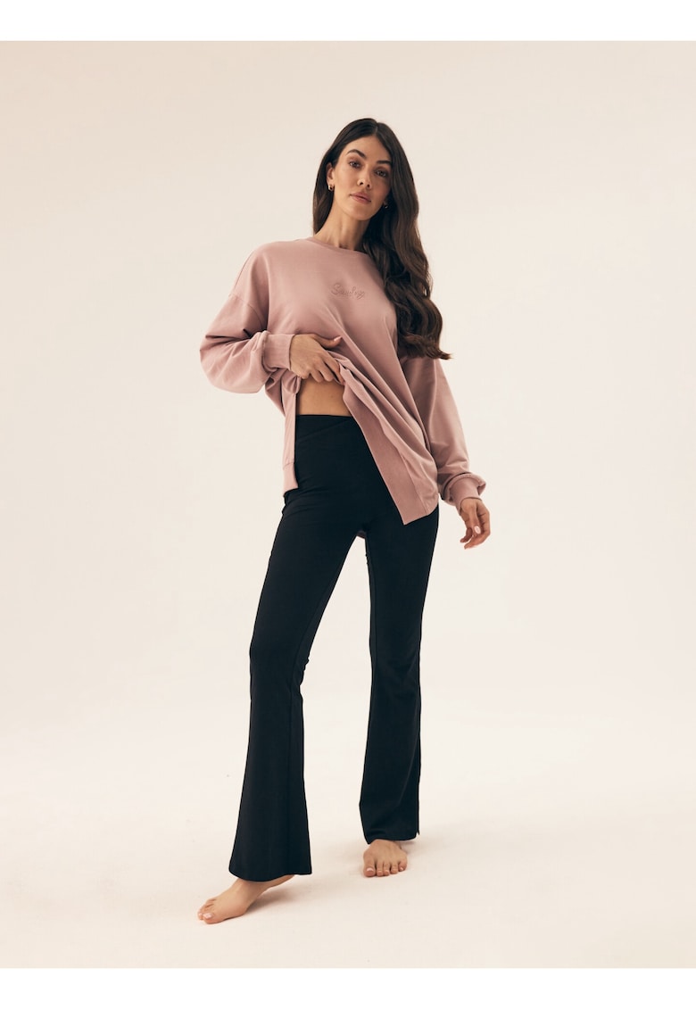Pantaloni dama negru - bumbac - fara inchidere